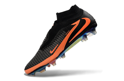 Unisex Nike Phantom 6 Elite High FG Football Boots - Black/Vibrant Orange/Rainbow Gradient