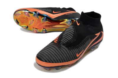 Unisex Nike Phantom 6 Elite High FG Football Boots - Black/Vibrant Orange/Rainbow Gradient
