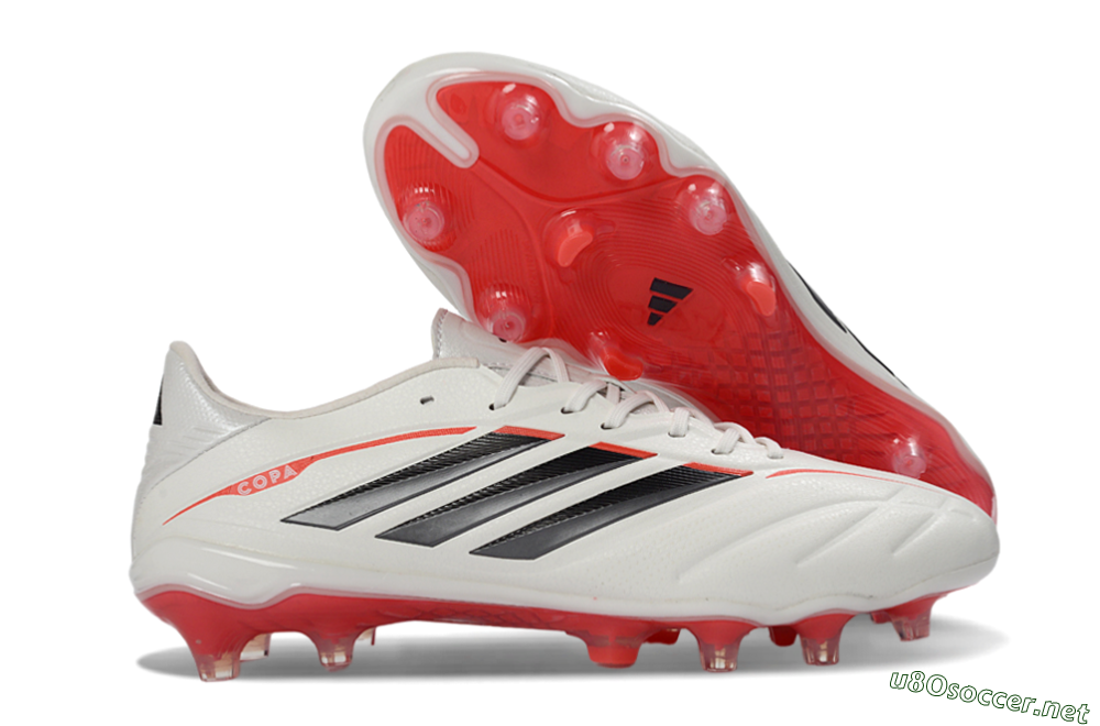 Men's Adidas Copa Pure 4 FG Football Boots - White/Crimson Red/Black 2