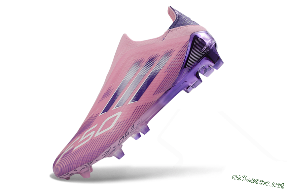 Men's Adidas F50 Elite Laceless FG Football Boots - Pink/Lavender Mist/Purple Haze 5