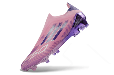 Men's Adidas F50 Elite Laceless FG Football Boots - Pink/Lavender Mist/Purple Haze