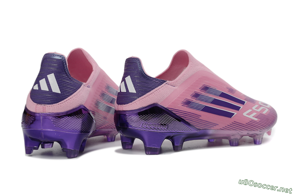 Men's Adidas F50 Elite Laceless FG Football Boots - Pink/Lavender Mist/Purple Haze 6