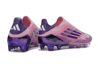 Men's Adidas F50 Elite Laceless FG Football Boots - Pink/Lavender Mist/Purple Haze