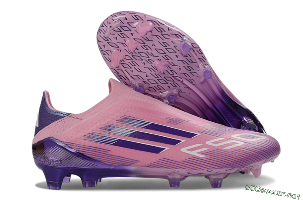 Men's Adidas F50 Elite Laceless FG Football Boots - Pink/Lavender Mist/Purple Haze 2