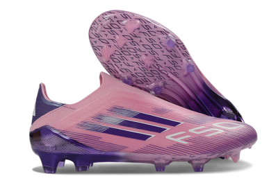 Men's Adidas F50 Elite Laceless FG Football Boots - Pink/Lavender Mist/Purple Haze