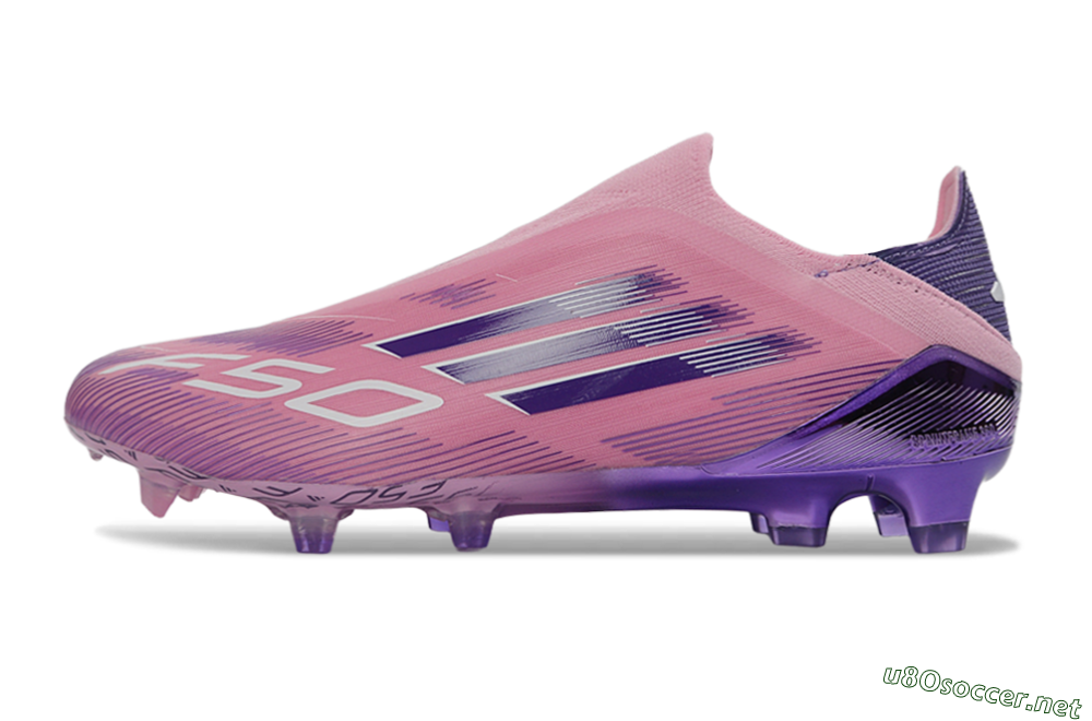 Men's Adidas F50 Elite Laceless FG Football Boots - Pink/Lavender Mist/Purple Haze 0