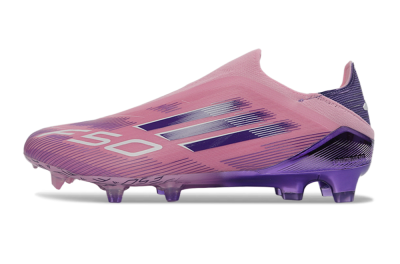 Men's Adidas F50 Elite Laceless FG Football Boots - Pink/Lavender Mist/Purple Haze