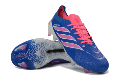 Unisex Adidas Predator 26 Elite FG Football Boots - Blue/Electric Blue/Fusion Pink