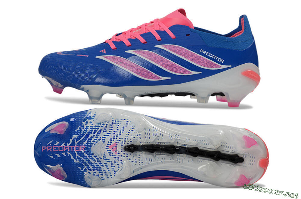 Unisex Adidas Predator 26 Elite FG Football Boots - Blue/Electric Blue/Fusion Pink 1