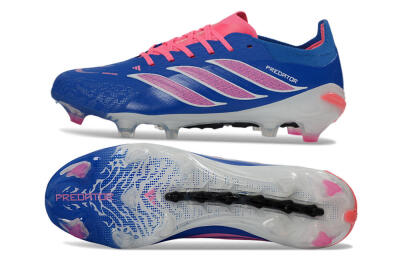 Unisex Adidas Predator 26 Elite FG Football Boots - Blue/Electric Blue/Fusion Pink