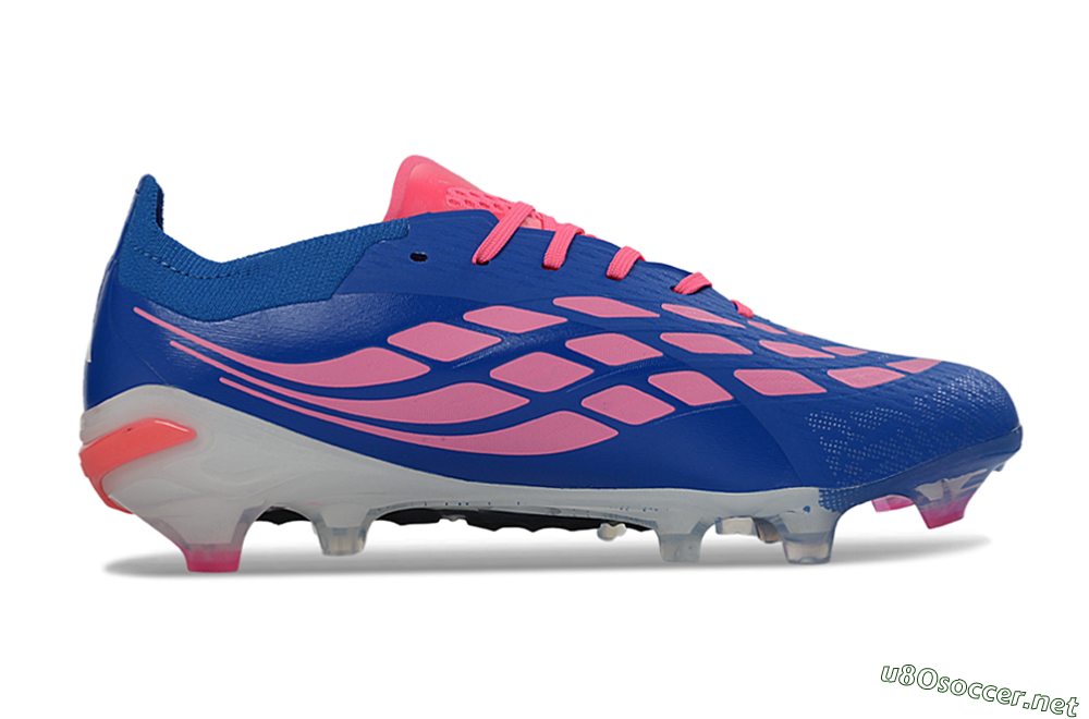 Unisex Adidas Predator 26 Elite FG Football Boots - Blue/Electric Blue/Fusion Pink 7