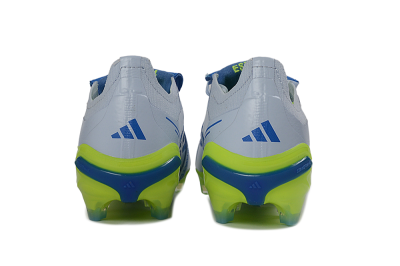 Unisex Adidas Predator 26 Elite Fold-Over Tongue FG Football Boots - Gray/Vibrant Blue/Bright Lime