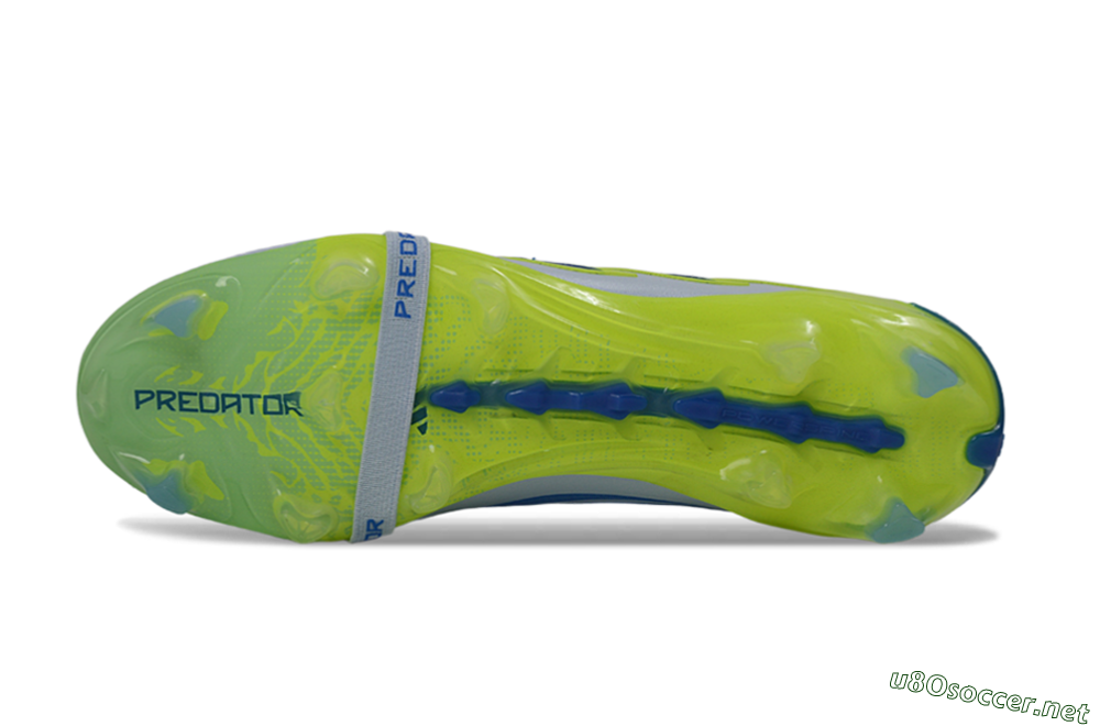 Unisex Adidas Predator 26 Elite Fold-Over Tongue FG Football Boots - Gray/Vibrant Blue/Bright Lime 6