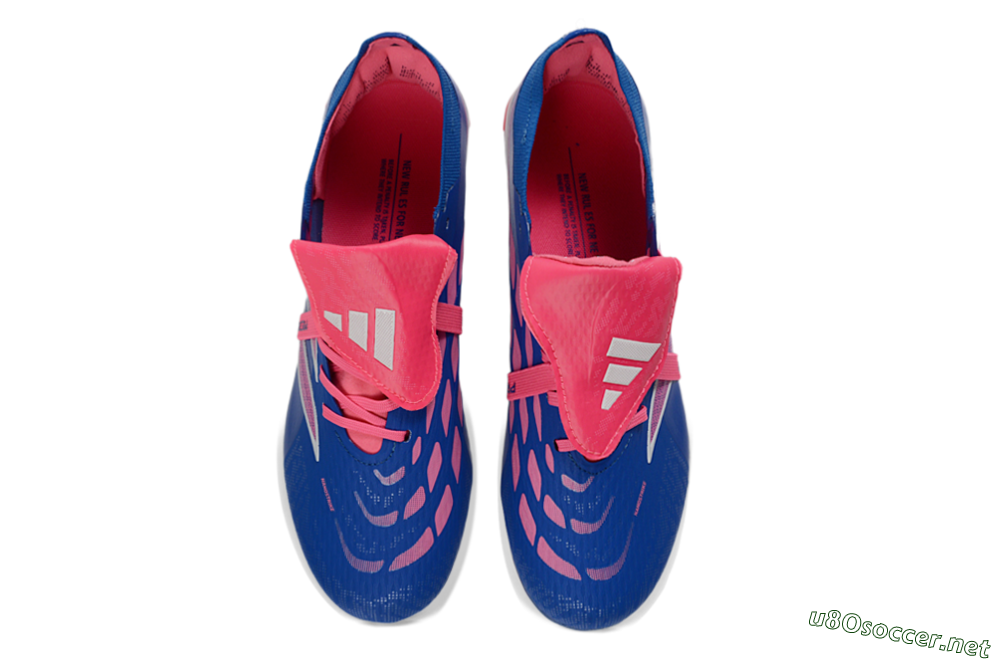Unisex Adidas Predator 26 Elite Fold-Over Tongue FG Football Boots - Blue/Neon Pink/Sky Blue 4