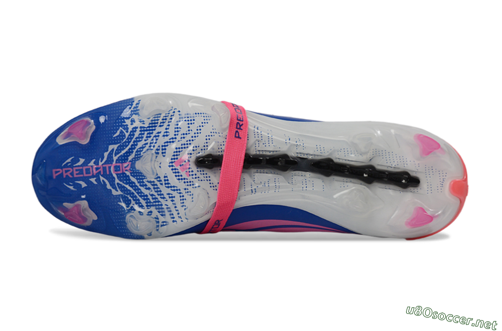 Unisex Adidas Predator 26 Elite Fold-Over Tongue FG Football Boots - Blue/Neon Pink/Sky Blue 6