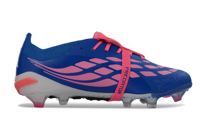 Unisex Adidas Predator 26 Elite Fold-Over Tongue FG Football Boots - Blue/Neon Pink/Sky Blue