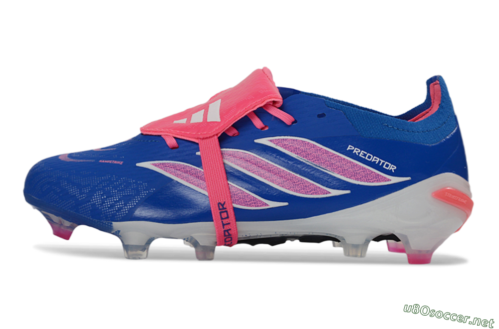 Unisex Adidas Predator 26 Elite Fold-Over Tongue FG Football Boots - Blue/Neon Pink/Sky Blue 0