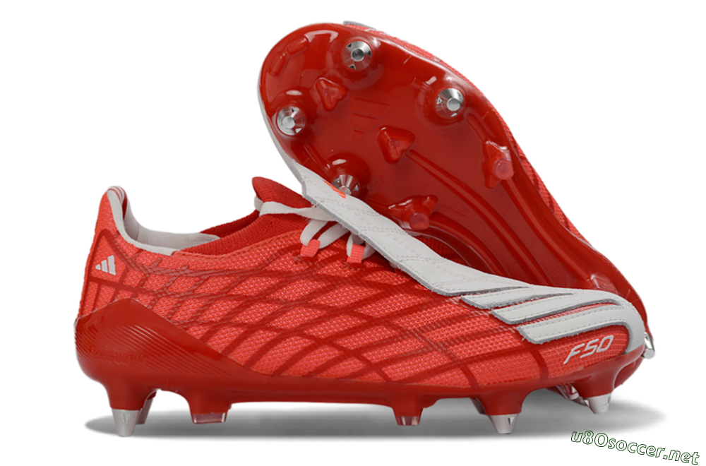 Men's Adidas F50 Spider Elite SG Football Boots - Red/Flame Red/Steel Gray 2