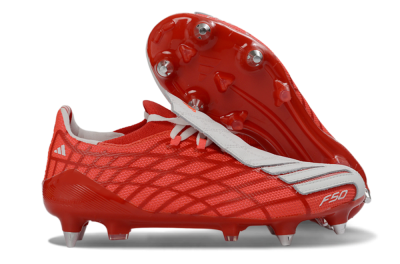 Men's Adidas F50 Spider Elite SG Football Boots - Red/Flame Red/Steel Gray