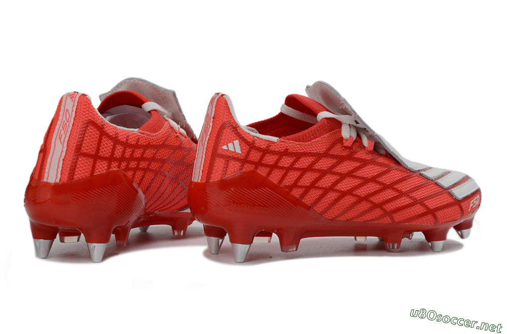 Men's Adidas F50 Spider Elite SG Football Boots - Red/Flame Red/Steel Gray 6