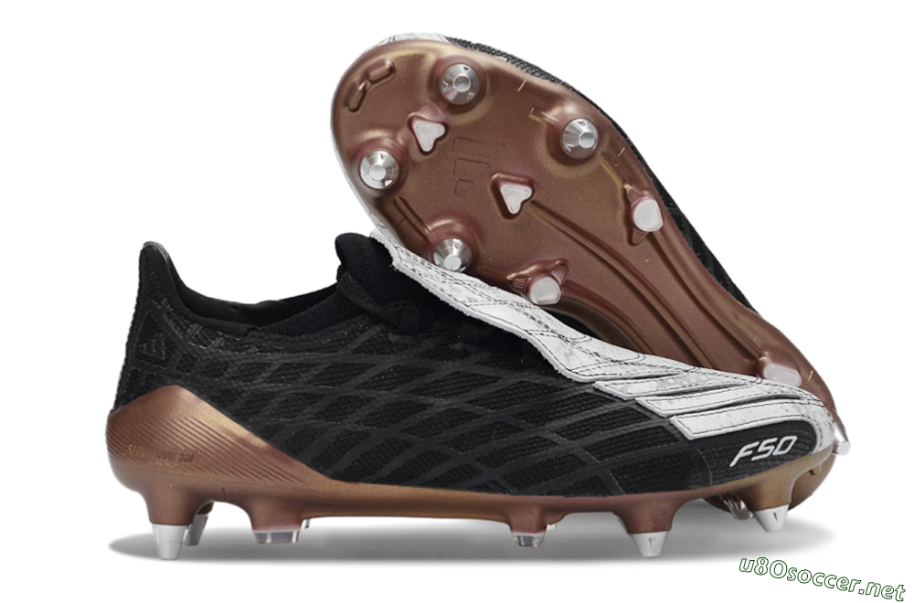 Men's Adidas F50 Spider Elite SG Football Boots - Black/Bronze/White 2