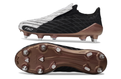 Men's Adidas F50 Spider Elite SG Football Boots - Black/Bronze/White