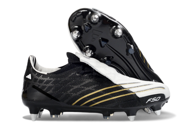 Men's Adidas F50 Spider Elite SG Football Boots - Black/Electric Gold/Classic White
