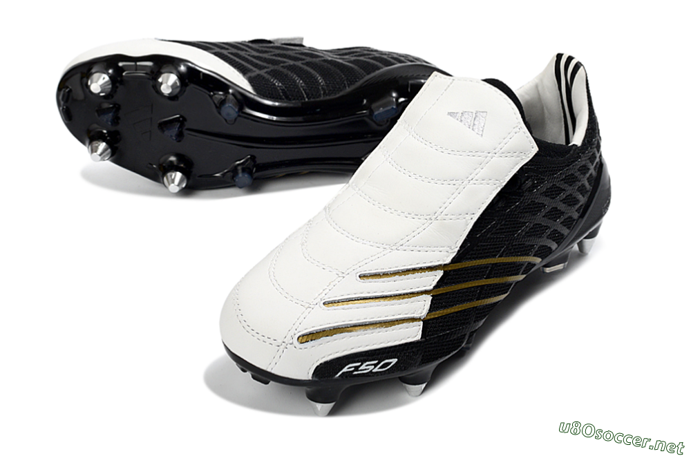 Men's Adidas F50 Spider Elite SG Football Boots - Black/Electric Gold/Classic White 3