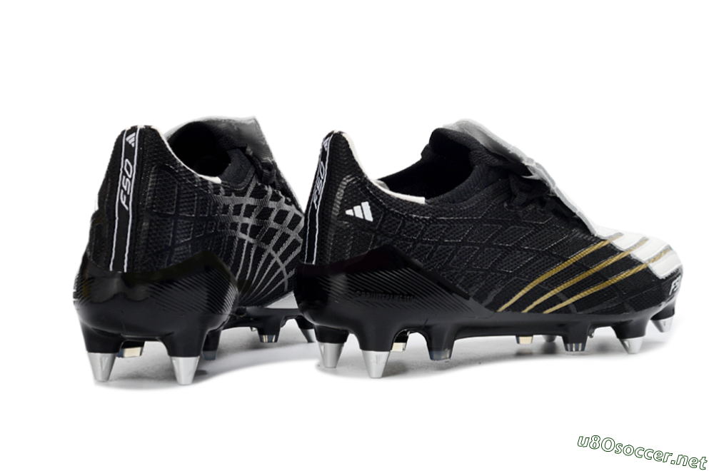 Men's Adidas F50 Spider Elite SG Football Boots - Black/Electric Gold/Classic White 6