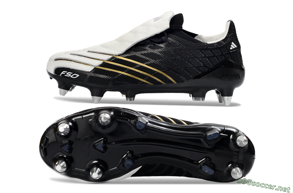 Men's Adidas F50 Spider Elite SG Football Boots - Black/Electric Gold/Classic White 1