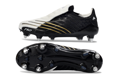 Men's Adidas F50 Spider Elite SG Football Boots - Black/Electric Gold/Classic White