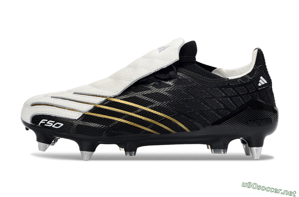 Men's Adidas F50 Spider Elite SG Football Boots - Black/Electric Gold/Classic White 0