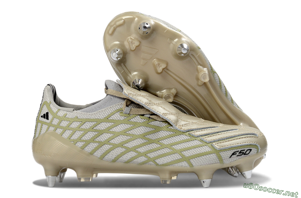 Men's Adidas F50 Spider Elite SG Football Boots - Beige/Soft Sand/Light Olive 2