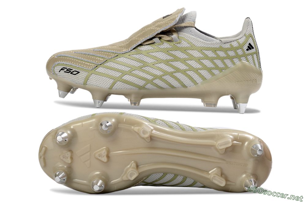Men's Adidas F50 Spider Elite SG Football Boots - Beige/Soft Sand/Light Olive 1