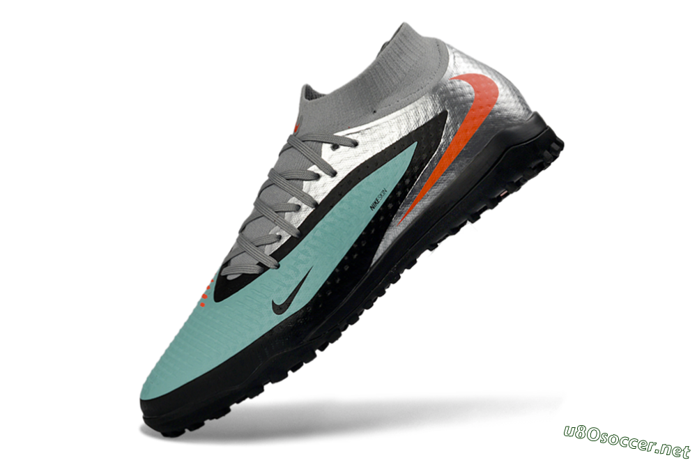 Unisex Nike Phantom 6 Elite High TF Football Shoes - Aqua/Coral/Black 5