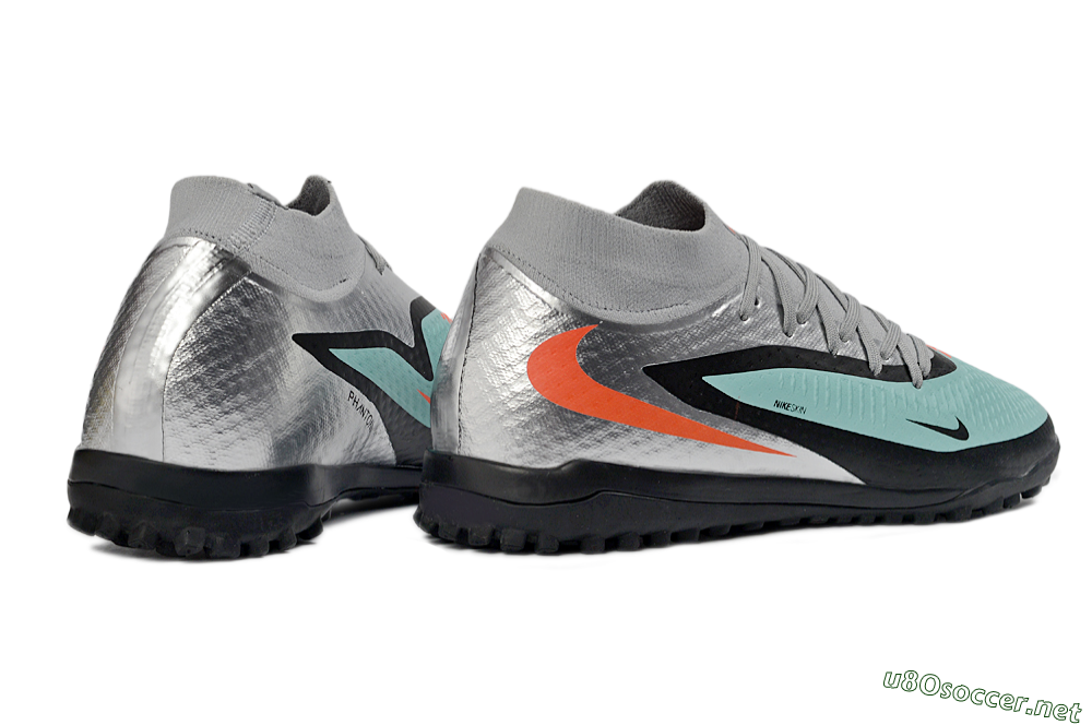 Unisex Nike Phantom 6 Elite High TF Football Shoes - Aqua/Coral/Black 6