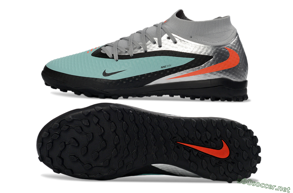 Unisex Nike Phantom 6 Elite High TF Football Shoes - Aqua/Coral/Black 1
