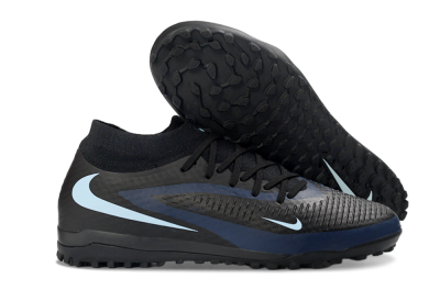 Unisex Nike Phantom 6 Elite High TF Football Shoes - Black/Midnight Blue/Sky Blue