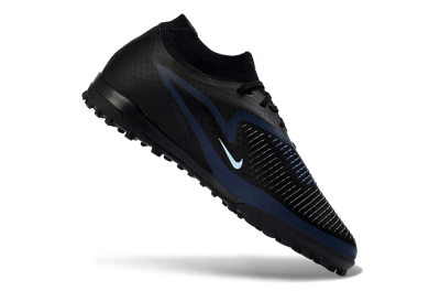 Unisex Nike Phantom 6 Elite High TF Football Shoes - Black/Midnight Blue/Sky Blue
