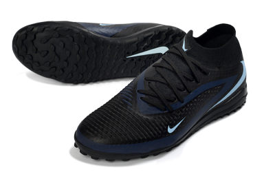 Unisex Nike Phantom 6 Elite High TF Football Shoes - Black/Midnight Blue/Sky Blue