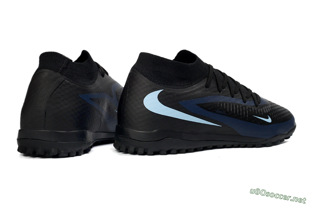 Unisex Nike Phantom 6 Elite High TF Football Shoes - Black/Midnight Blue/Sky Blue 6