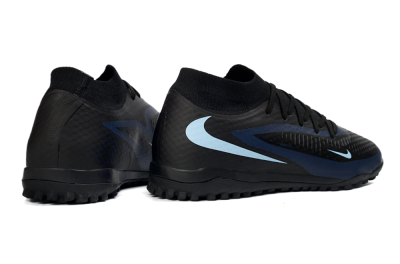 Unisex Nike Phantom 6 Elite High TF Football Shoes - Black/Midnight Blue/Sky Blue