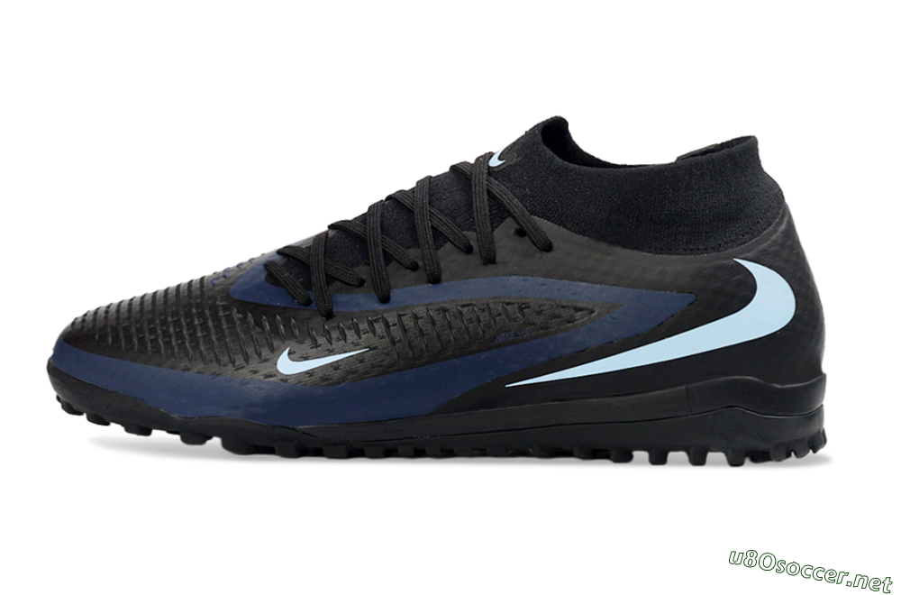 Unisex Nike Phantom 6 Elite High TF Football Shoes - Black/Midnight Blue/Sky Blue 0