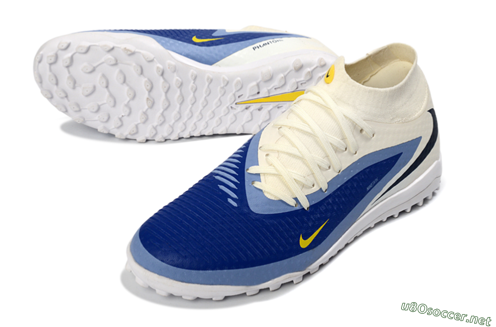 Unisex Nike Phantom 6 Elite High TF Football Shoes - Blue/Midnight Blue/Light Sky Blue 3