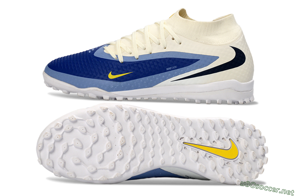 Unisex Nike Phantom 6 Elite High TF Football Shoes - Blue/Midnight Blue/Light Sky Blue 1