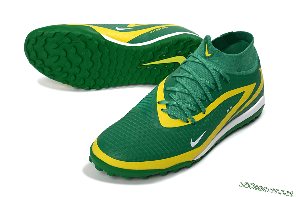 Unisex Nike Phantom 6 Elite High TF Football Shoes - Green/Lemon Yellow/Electric Green 3