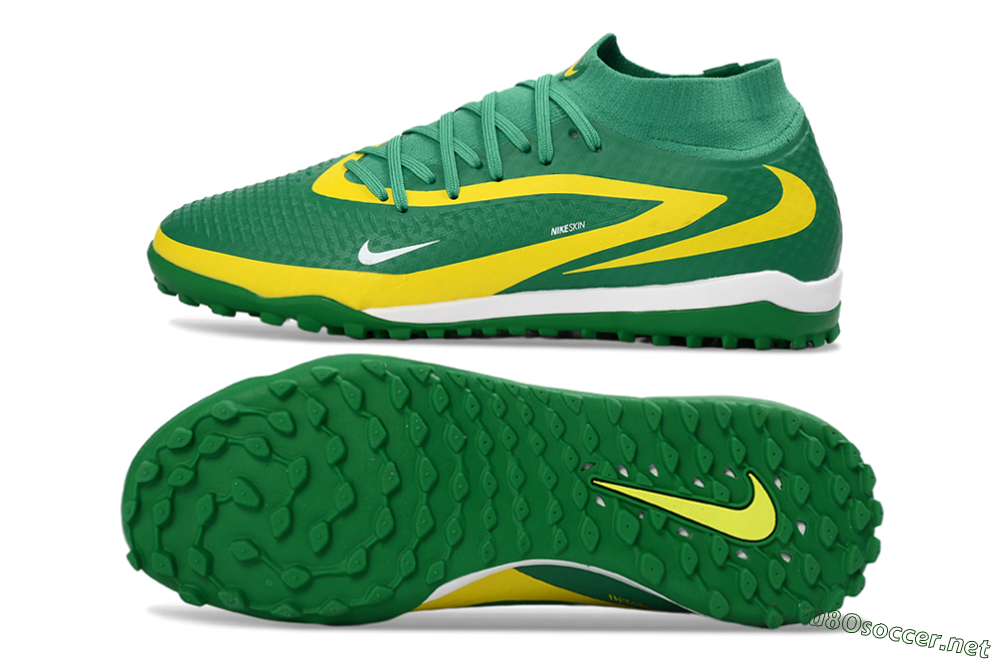 Unisex Nike Phantom 6 Elite High TF Football Shoes - Green/Lemon Yellow/Electric Green 1