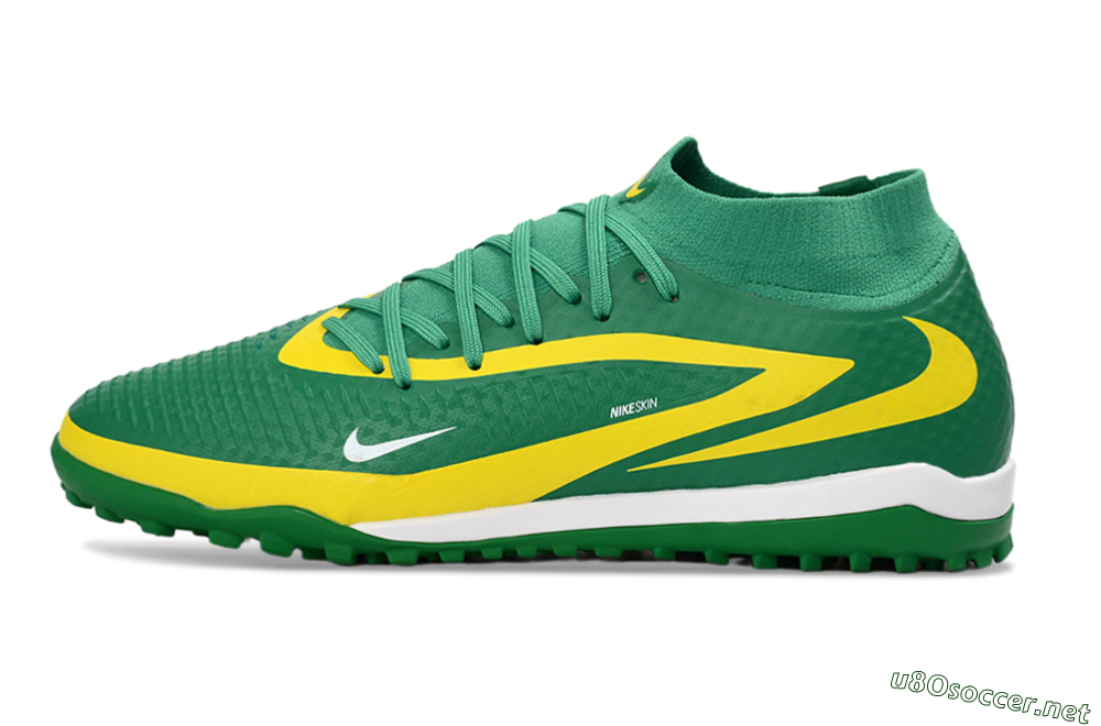 Unisex Nike Phantom 6 Elite High TF Football Shoes - Green/Lemon Yellow/Electric Green 0