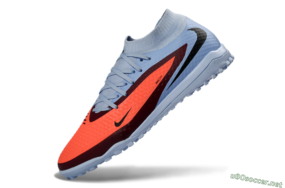 Unisex Nike Phantom 6 Elite High TF Football Shoes - Blue/Coral Burst/Sleek Navy 5