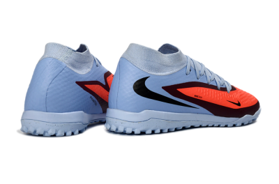 Unisex Nike Phantom 6 Elite High TF Football Shoes - Blue/Coral Burst/Sleek Navy
